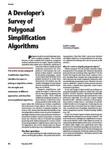 Tutorial  A Developer’s Survey of Polygonal Simplification