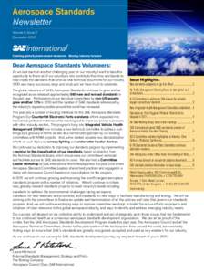 Aerospace Standards Newsletter Volume II, Issue 2 December[removed]Creating globally harmonized standards. Moving industry forward.