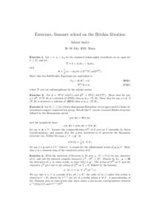 Exercises, Summer school on the Hitchin fibration Szil´ard Szab´o 26–30 July 2010, Bonn Exercise 1. Let z = x1 + ix2 be the standard holomorphic coordinate on an open set U ⊂ C, and set ∇ = d + A1 dx1 + A2 dx2