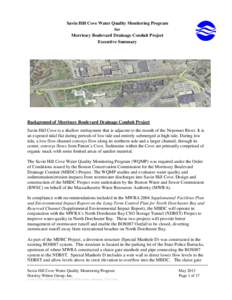 Savin Hill Cove Water Quality Monitoring Program for Morrissey Boulevard Drainage Conduit Project Executive Summary