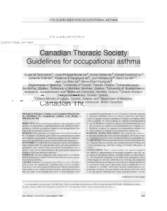 Color profile: Disabled Composite Default screen CTS GUIDELINES FOR OCCUPATIONAL ASTHMA  Canadian Thoracic Society