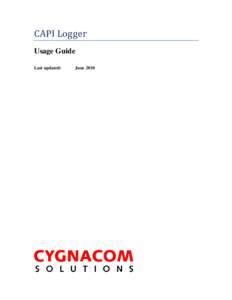 CAPI Logger Usage Guide Last updated: June 2010