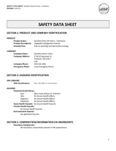 SAFETY DATA SHEET:​ Gamblin Artist Oil Colors - Cadmiums REVISED:​ SAFETY DATA SHEET SECTION 1: PRODUCT AND COMPANY IDENTIFICATION PRODUCT