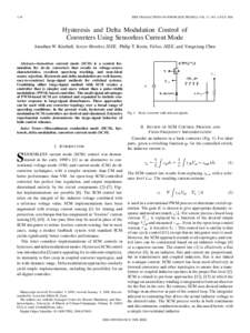 1154  IEEE TRANSACTIONS ON POWER ELECTRONICS, VOL. 21, NO. 4, JULY 2006 Hysteresis and Delta Modulation Control of Converters Using Sensorless Current Mode