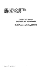 Microsoft Word - Debt Recovery Policy _Council Tax_doc