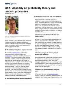 Q&A: Allan Sly on probability theory and random processes
