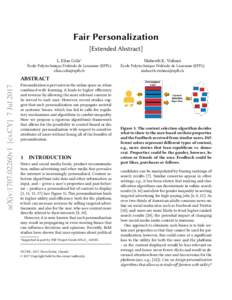 Fair Personalization [Extended Abstract] L. Elisa Celis∗ Nisheeth K. Vishnoi