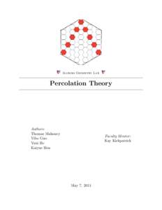Illinois Geometry Lab  Percolation Theory Authors: Thomas Mahoney