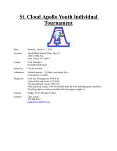 St. Cloud Apollo Youth Individual Tournament Date:  Saturday, January 17, 2015