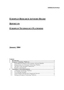 EURABTechnology Platforms Final Report