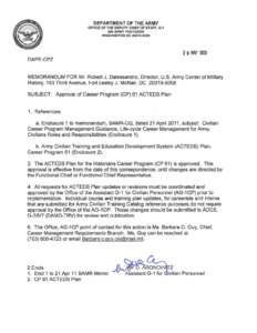 DEPARTMENT OF THE ARMY OFFICE OF THE DEPUTY CHIEF OF STAFF, G[removed]ARMY PENTAGON WASHINGTON DC[removed]MAY 2013
