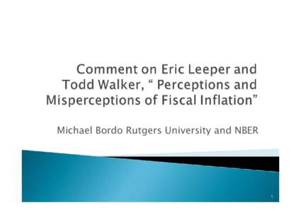 Comment on Eric Leeper and Todd Walker, “ Perceptions and Misperceptions of Fiscal Inflation”