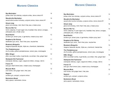 Murano Classics  Murano Classics Rye Manhattan james oliver rye whiskey, carpano antica, brovo amaro #1