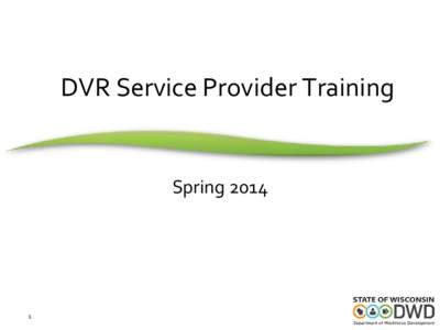 DVR Service Provider Training (Spring of 2014)
