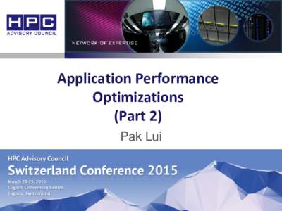 Application Performance Optimizations (Part 2) Pak Lui  130 Applications Best Practices Published