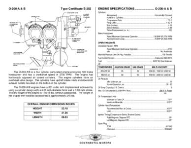 O-200-A & B  Type Certificate E-252 Cylinders