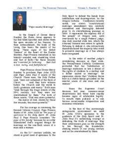 June 15, 2014[removed]The Diocesan Chronicle[removed]Volume 5, Number 12