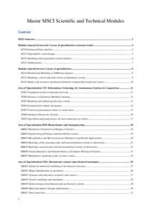 Contenu des Unités d’Enseignement (UE)