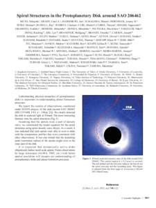 Spiral Structures in the Protoplanetary Disk around SAOMUTO, Takayuki1, GRADY, Carol A.2, HASHIMOTO, Jun3, FUKAGAWA, Misato4, HORNBECK, Jeremy B.5 SITKO, Michael6, RUSSELL, Ray7, WERREN, Chelsea6, CURE, Michel8, 