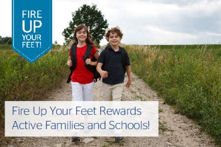 Fire Up Your Feet Rewards Active Families and Schools! Register for the Fall Activity Challenge Today! Metro Atlanta K-8 schools could win up