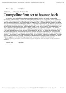CourierMail.com.au Digital Print Edition - The Courier Mail - 11 MayTrampoline firm set to bounce back