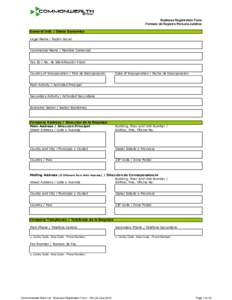Business Registration Form Formato de Registro Persona Juridica General Info / Datos Generales Legal Name / Razón Social  Commercial Name / Nombre Comercial