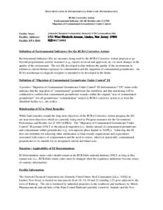 Documentation of Environmental Indicator  Determination - Aristech Chemical Corp. - Linden, New Jersey