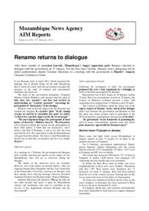 Mozambique News Agency AIM Reports Repo rt no .4 79 , 10 th