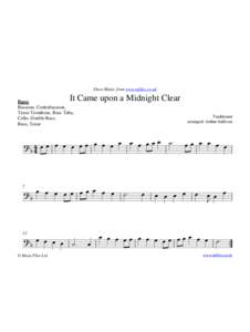Sheet Music from www.mfiles.co.uk  It Came upon a Midnight Clear Bass: Bassoon, Contrabassoon,