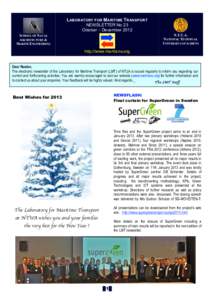 LABORATORY FOR MARITIME TRANSPORT NEWSLETTER No 23 October – December 2012 N.T.U.A. NATIONAL TECHNICAL UNIVERSITY OF ATHENS