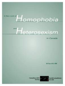 Homophobia Heterosexism A New Look at  and