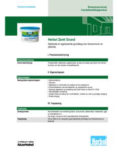 Binnenmuurverven Voorbehandelingsproduct Technisch productblad  Herbol Zenit Grund
