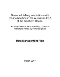Demersal fishing interactions with marine benthos in the Australian EEZ of the Southern Ocean: