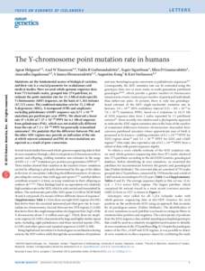 letters  focus on Genomes of Icelanders The Y-chromosome point mutation rate in humans