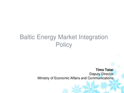 Baltic Energy Market Integration Policy