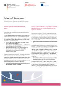Selected Resources. Justice Sector Reform and Human Rights