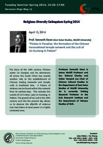 Tuesday Seminar Spring 2014, 15:30-17:00  mpimmg Hermann-Föge-Weg 12