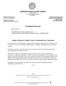 Judges to Speak at Atlantic County Constitution Day Celebration
