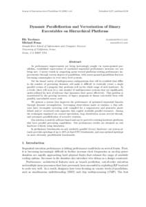 Journal of Instruction-Level ParallelismSubmitted 6/07; published 6/08 Dynamic Parallelization and Vectorization of Binary Executables on Hierarchical Platforms