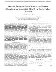 Optimal Transmit-Beam Number and Power Allocation for Correlated MIMO Rayleigh Fading Channels