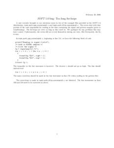 Computer programming / Software engineering / Computing / C standard library / Control flow / Scanf format string / Infinite loop / Iterator / For loop / Unix signal / FFTW / Close