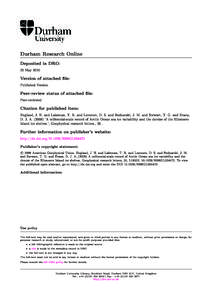 Durham Research Online Deposited in DRO: 25 May 2010 Version of attached le: Published Version