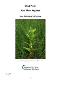 West Perth Rare Plant Register Jane Jones and Liz Lavery Lysimachia thyrsiflora - Tufted Loosestrife © Jane Jones