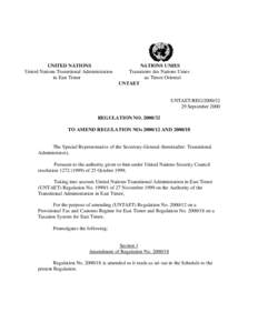 UNITED NATIONS United Nations Transitional Administration in East Timor NATIONS UNIES Transitoire des Nations Unies
