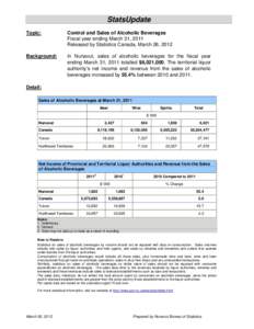 Microsoft Word - Control and Sales of Alcoholic Beverages StatsUpdate_March 31, 2011