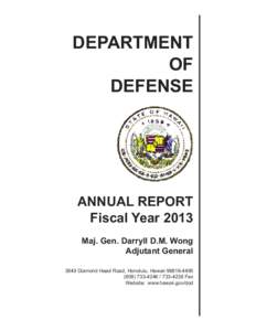 DEPARTMENT OF DEFENSE ANNUAL REPORT Fiscal Year 2013