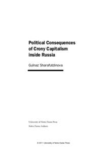 Sharafutdinova-00FM_Layout:56 PM Page iii  Political Consequences of Crony Capitalism inside Russia Gulnaz Sharafutdinova