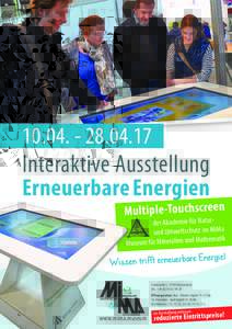   Interaktive Ausstellung Erneuerbare Energien  Multiple -Touchscreen