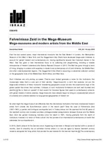 ESSAYS  Fahrelnissa Zeid in the Mega-Museum Mega-museums and modern artists from the Middle East Sarah-Neel Smith