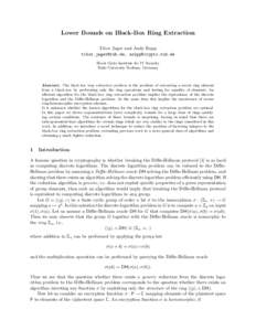 Ring theory / Finite fields / Theoretical computer science / Diffie–Hellman problem / XTR / Polynomial ring / Algorithm / Ring / Naor-Reingold Pseudorandom Function / Abstract algebra / Algebra / Mathematics